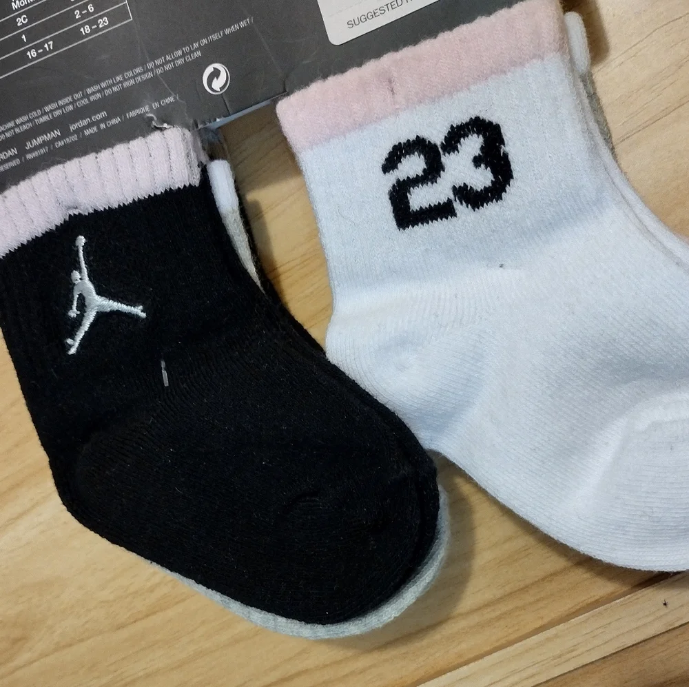 Nike Air Jordan 6 Pack Lightweight Ankle Multi-Pack Socks Girl 6-12 Months NWT